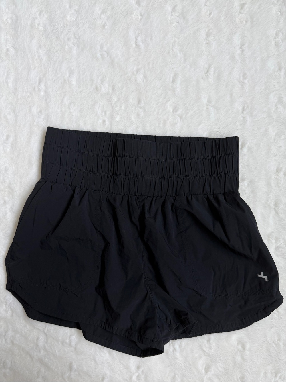 JoyLab Black High-Waist Athletic Shorts with Smocked Waistband